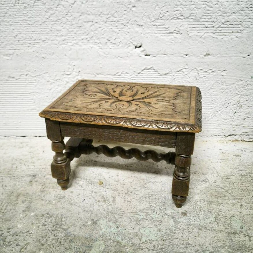 Carved Wooden Footrest 6 Carved Wooden Footrest - Image 6