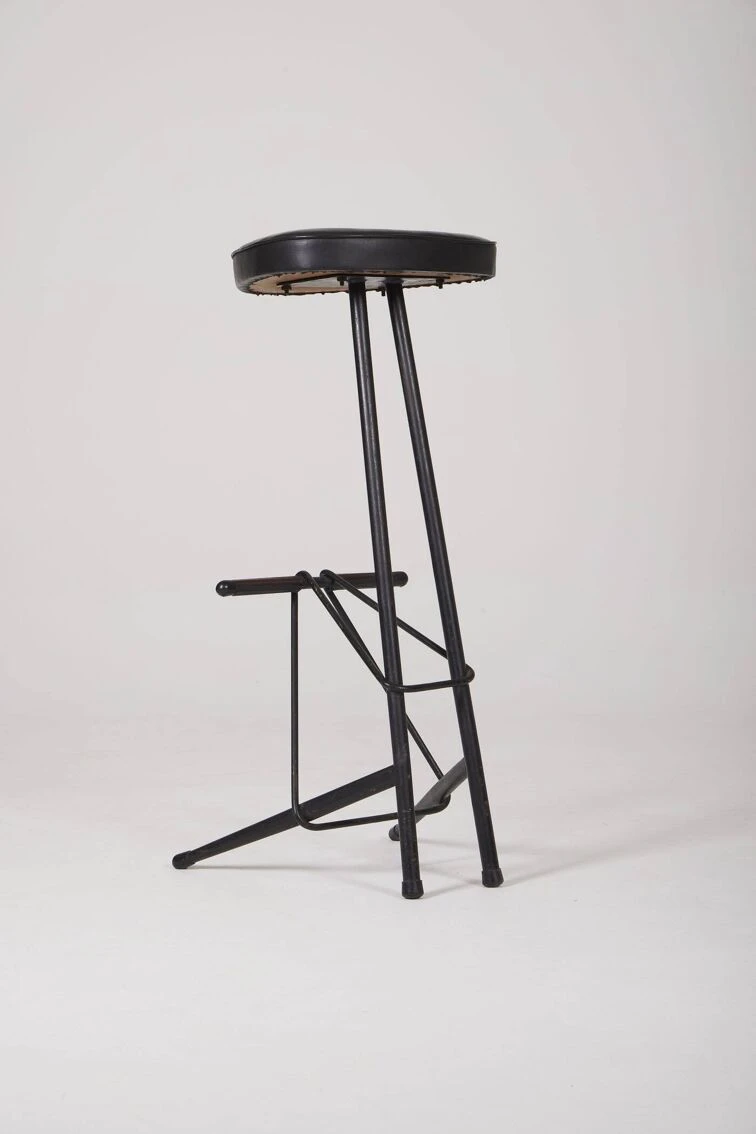 Willy Van Der Meeren Black High Stool 7 Willy Van Der Meeren Black High Stool - Image 7