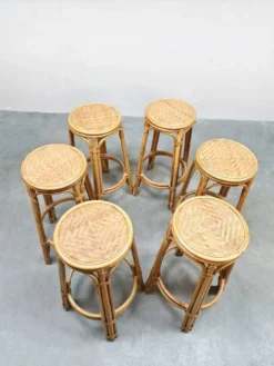 Vintage Bamboo Barstools Stool 'Boho' -Cozy Seats Store fb70c47a 4991 49e3 92dd 33069e815caf