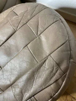 Pair Of Patchwork Leather Poufs From Sède