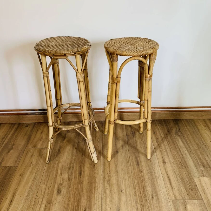 Pair Of High Rattan Stools 13 Pair Of High Rattan Stools - Image 13