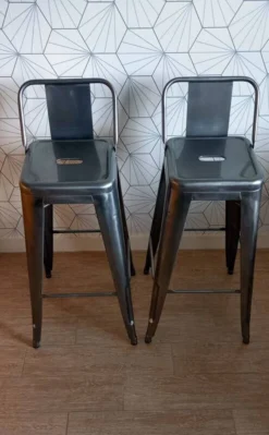 Pair Of Tolix Hpd 75 Stools – In Varnished Raw Steel. -Cozy Seats Store ff3973db caa3 44de b3ad e2c8f40ce82c