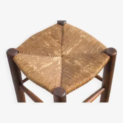 Vintage French Stool From The 50s, Wood And Straw Stool, Straw Stool, Extra Seat, -Cozy Seats Store ff3c9829 675b 49c4 8870 985b899e0593