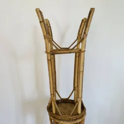 Pair Of High Rattan Stools