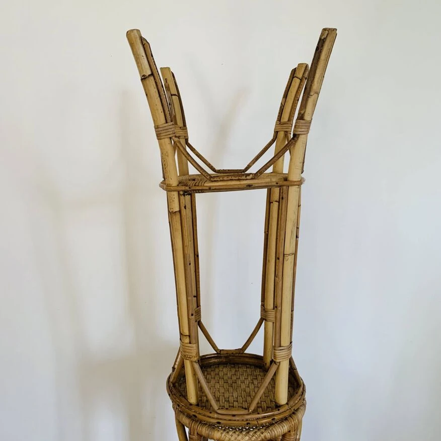 Pair Of High Rattan Stools 1 Pair Of High Rattan Stools